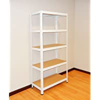 Los mejores  - Futtal- Estanteria Metalica de 180x75x35 con 5 Bandejas Metalicas- color Blanco